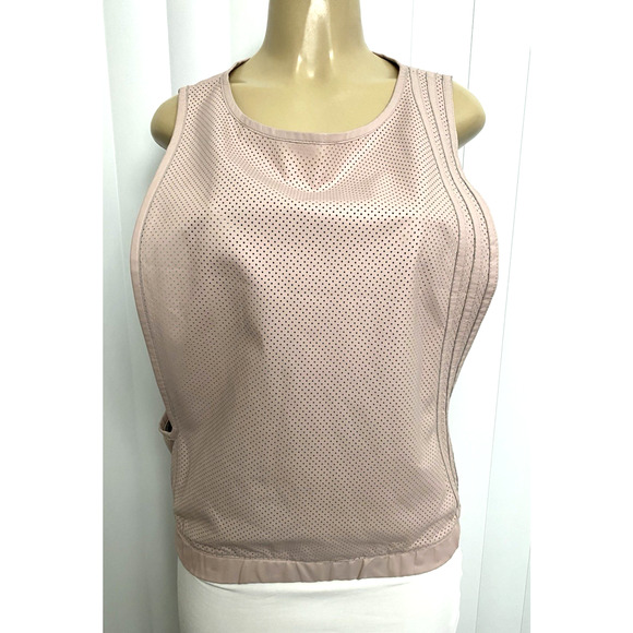 Y-3 Yohji Yamamoto Adidas Leather Muscle Tee Shirt Tank Top Perforated Pink S - Picture 2 of 7